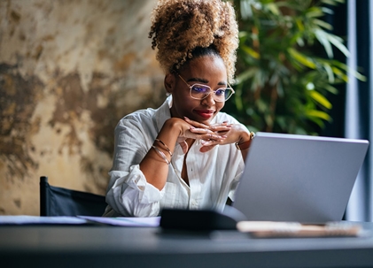 Woman using computer